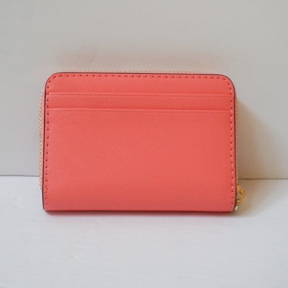 Michael Kors Jet Set Travel Card Case Wallet Grapefruit Pink - Picture 2 of 9